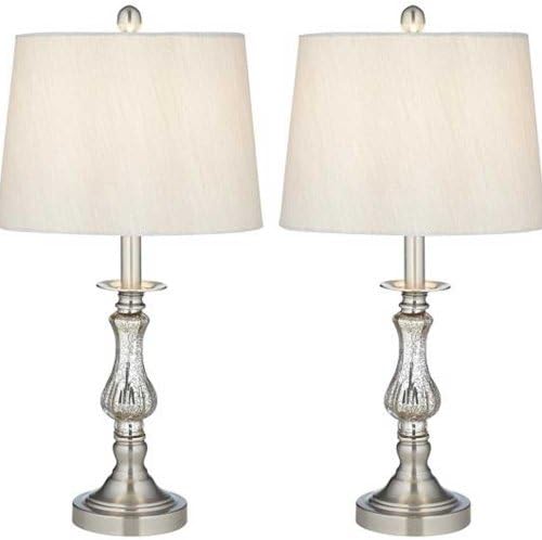 Pacific Coast Lighting Mercure Glass Table Lamp in Silver (Set of 2)