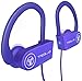TREBLAB XR100 Bluetooth Sport Headphones, Best Wireless Earbuds for Running Workout, Noise Cancelling Sweatproof Cordless Headset for Gym Use, True Beats Earphones w/Mic, iPhone Android (Purple)