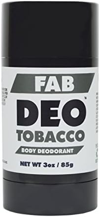 FabDeo TOBACCO Natural Deodorant 3 oz - Vegan and Cruelty Free - No Sulfurs or Heavy Metals - America's Favorite