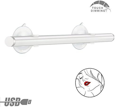 Maylit LED Mirror Light for Make up, Simulated Daylight with 3-Segment Touch Dimming Function For home or Travel ,Waterproof Vanity Lights Kit (Silver-colored)