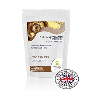 50+ Plus A-Z Multivitamins & Minerals 23 Micronutrients Complex 90 Veg Tablets – Choose Your Packet Size – LetterBox Friendly UK Fast Delivery – Pills Health Food Supplements 22 Vitamins Ingredients