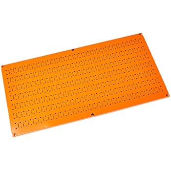 Wall Control Pegboard 16in x 32in Horizontal Orange Metal Pegboard Tool Board Panel