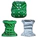 Reusable All-in-one AIO Baby Cloth Diaper One Size Fit 10-33 Lbs (Plaid)