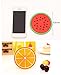 Premium Quality Set of 7 Fruit Silicone Coasters, Non-Slip Drink Coasters, for Bar, Car, Kitchen & Office