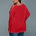 Goddessvan Plus Size Tops Blouse, Womens Lace Long Sleeve Casual T-shirt Top (4XL, Red)