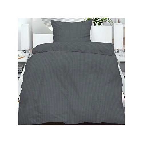 [- 4 teiliges Set Mikrofaser Seersucker Sommer Bettwäsche Standardgröße 135x200 + 8