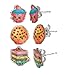 Shopkins Stainless Steel Trio Earrings Set: Cupcake Chic, Kooky Cookie, Le 'Quorice