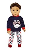 Brittany's My Football Pjs Compatible with American Girl Boy Dolls- 18 Inch Doll Clothes