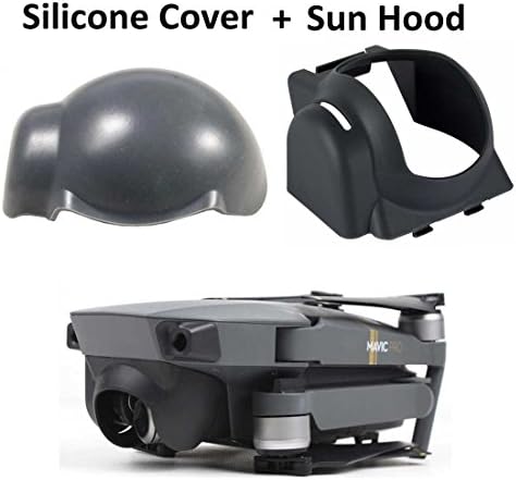 Runhome DJI Mavic Pro Lens Sun Hood and Camera Gimbal Guard Protector Cover Set, Anti-Glare Sunshade Camera Hood Protector with Gimbal Anti-Dust Silicone Cover Case (Black)