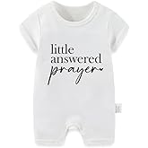 Qixiaccvk Little Answered Prayer Bodysuit, Pregnancy Announcement Gender Neutral Baby Gifts, Cute Infant Short-Sleeve Clothes