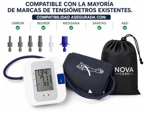 Universal Arm Blood Pressure Monitor Arm Cuff 22-42cm with 6 Connectors | Compatible with Omron, Beurer, Medisana and A&D | Replacement Sleeve for Blood Pressure Monitor