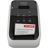Brother QL-810W Professional Label Printer, USB &amp; WiFi, Ultra-Fast 110 Labels per Minute, Monochrome, Black &amp; Red, Standard Address