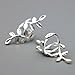 Hanloud Sliver Leaf Cuff Wrap Earrings Non-Pierced Ear Clip on Cartilage Earrings for Girl Women