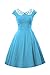 iLover Womens Classy Vintage Audrey Hepburn Style 1940's Rockabilly Evening Dress