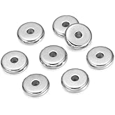 Duehut HLLMX 150 PCS 8mm Silver Flat Round Spacer Beads Disc Loose Jewelry Making Beads for DIY Bracelet Necklace Jewelry Earring Crafts Making