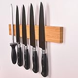 SafeHouseware 15 Inches Bamboo Magnetic Knife Strip or Magnetic Knife Holder Magnetic Bar A New Upgrade, Stronger Magnetic Force ()