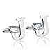Jstyle Jewelry Brass Mens Cuff Links Initial Personalized Capital Alphabet Letter Cufflinks , Letter 'J'