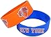 aminco NBA New York Knicks Silicone Rubber Bracelet Wristbands, 2-Pack (NBA-BC-207-04-OIH)