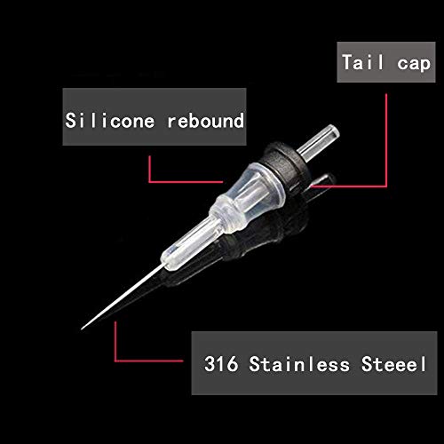 Romlon Tattoo Cartridge Needles 80PCS Professional Disposable Mixed Tattoo Needle Cartridges 3RL 5RL 7RL 9RL 5M1 7M1 9M1 11M1 Size for Tattoo Machine, Tattoo Kits, Tattoo Supplies
