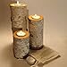 Real Birch Log Tea-Light Candleholder Set (3) (Candles Included) Clear Sealed Tops to Protect The Wood & Felt Covered Bottom to Protect Your Furniture.