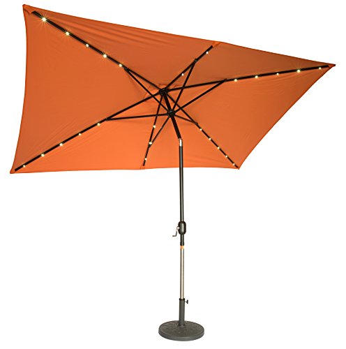 Trademark Innovations Rectangular Solar Powered LED Lighted Patio Umbrella - 10…