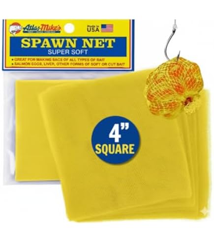 atlas fishing net ammo Amazon.com : Atlas Mike's Super Soft Spawn Net - Premium Fishing Bait  Holder for Salmon Eggs, Liver, Cut Bait, Roe Sacks - Durable Nylon Mesh,  Easy-Tie Design, USA-Made Quality