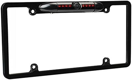XJW Viewing Angle Universal Car License Plate Frame Mount Rear View Camera, 8 IR LED