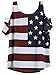 OMONSIM Women's Vogue Shoulder Off Wide Hem Design Top Shirt American Flag T Shirt