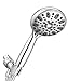Couradric Handheld Shower Head, 6 Spray Setting High Pressure Shower Head with Brass Swivel Ball Bracket and Extra Long Stainless Steel Hose, Chrome, 5