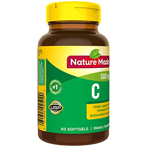 Nature Made Vitamin C 500 mg, Dietary Supplement for Immune Support, 60