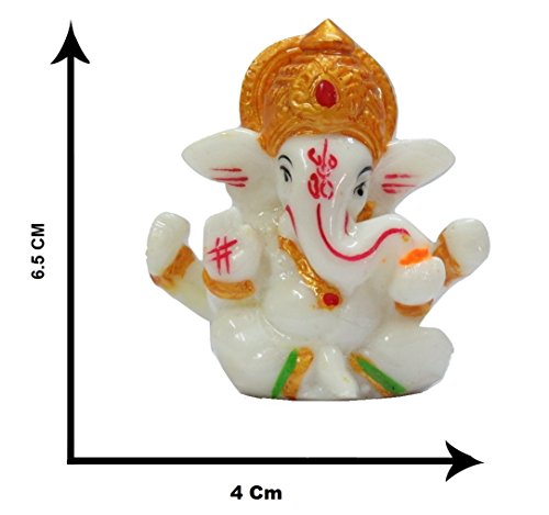 Affaires : Lord Ganesha Ganesh Ganpati Car Dashboard Idol Hindu Figurine Showpiece Sculpture | Decorative Gift ( White ) G-507