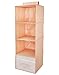 iwill CREATE PRO Cute Peachy Hanging Closet Storage Shelf for Baby Clothes & Accessories, 4 Compartment & 1 Collapsible Drawer, Good for Girls Room
