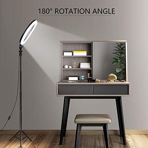 10.2" Selfie Ring Light with Tripod Stand & Cell Phone Holder for Live Stream/Makeup, UBeesize Mini Led Camera Ringlight for YouTube Video/Photography Compatible with iPhone 8 7 6 Plus X 6s SE Android