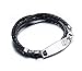 Free Engraving Unisex Stainless Steel Tag with Black Braided Leather Triple Wrap Medical Alert Bracelets