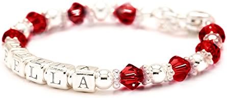 Personalized Baby Charm Bracelet - All Birth Month Crystal Colors (July)