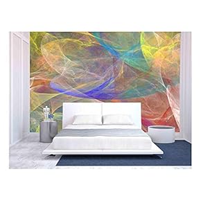 Abstract Shapes Made of Fractal Textures. - Removable Wall Mural | Self-Adhesive Large Wallpaper - 66x96 inches