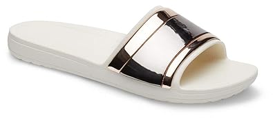 women's crocs sloane metalblock slide