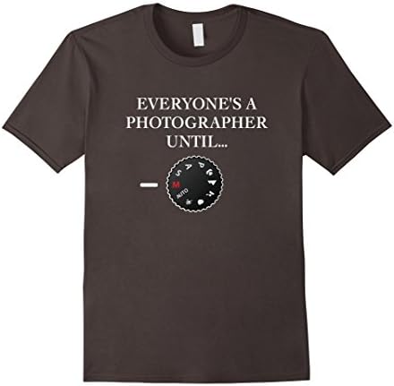 Mens Everyone's A Photographer Until...Manual Mode T-Shirt Large Asphalt