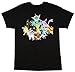 Pokemon Eevee Evolution Group Mens T-shirt, Black (Large)