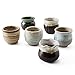 SUN-E 6 in Set 2.5 Inch Ceramic Flowing Glaze Black&White Base Serial Set Succulent Plant Pot Cactus Plant Pot Flower Pot Container Planter Idea