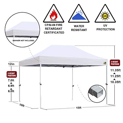 Eurmax USA 10'x15' Ez Pop Up Canopy Tent Sport Instant Canopy With