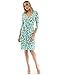 PattyBoutik Women Faux Wrap A Line Dress (Turquoise and White 28 Small)