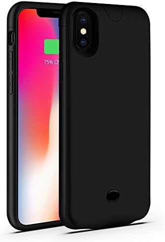 Iphone x Battery Case,Sgrice 4600Ah Rechargeable Portable Battery Charging Case Extended Battery Juice Pack Protective iphone Case for iphone X/10(5.8inch) –Black