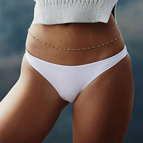 Catery Sexy Waist Body Jewelry Beaded Belly Button Chains Fashion Belt for Women (Gold) - Thumbnail 7