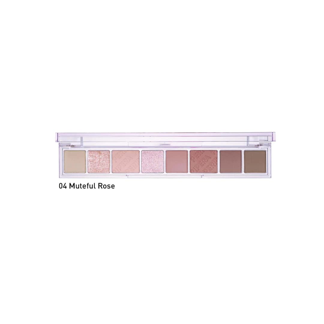 Peripera All Take Mood Palette Makeup - 8 Shades Eyeshadow - Matte Glitter Shimmer - Muteful Rose (Muted Pinks) - 6.8g, One Size