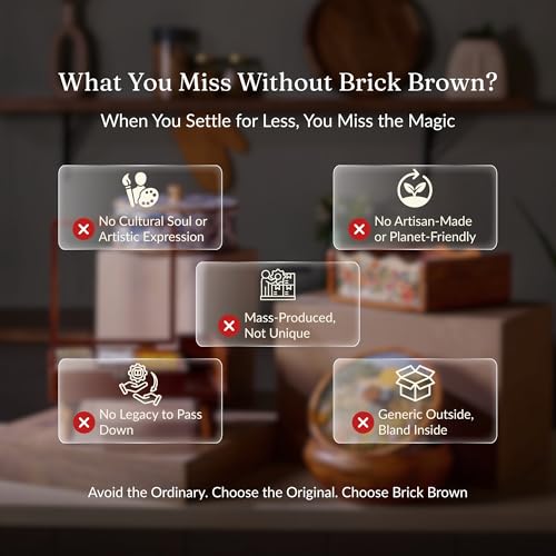 Brick Brown® Wooden Masala Box, Pastel Color, Enameled, for Kitchen, Spice Jars, Spice Rack, Masala Dani Organizer, Storage Box with 7 Containers and 1 Wooden Spoon (21.1 x 10.7cm)