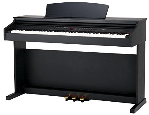 Classic-Cantabile-DP-50-SM-E-Piano-Digitalpiano-mit-Hammermechanik-88-Tasten-2-Anschlsse-fr-Kopfhrer-USB-LED-3-Pedale-Piano-fr-Anfnger-schwarz-matt