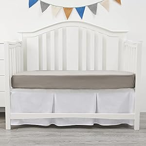 Duomiaomiao Baby Crib Bed Skirts, 100% Cotton Crib Dust Ruffle Fits Standard Crib and Toddler Bed, Nursery Crib Bedding…