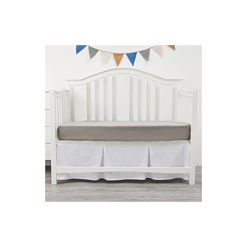 Duomiaomiao Baby Crib Bed Skirts, 100% Cotton Crib Dust Ruffle Fits Standard Crib and Toddler Bed, Nursery Crib Bedding…