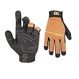 CLC Custom Leathercraft 124L Workright Flex Grip Work Gloves, Shrink Resistant, Improved Dexterity, Tough, Stretchable, Excellent Grip